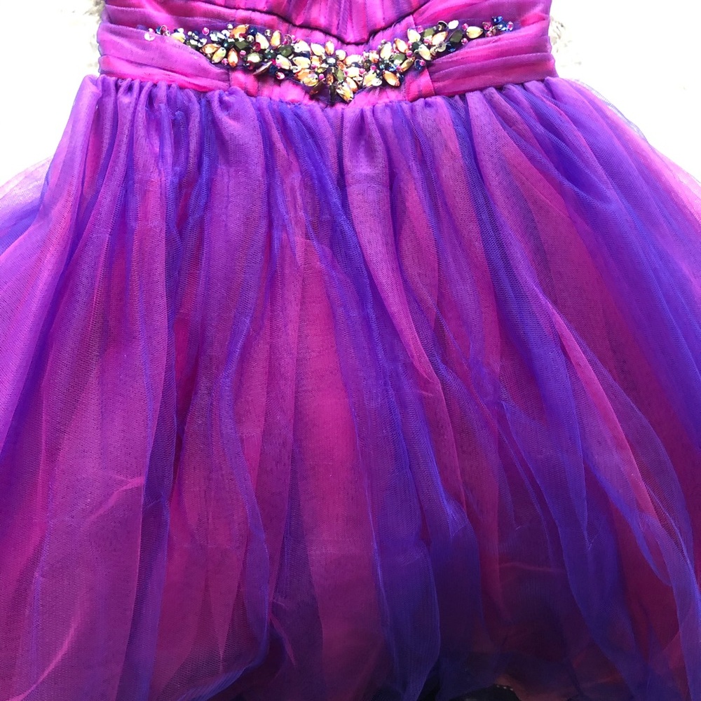 Jump Apparel Pink & Purple Short Party Dress - Picture 8 of 8